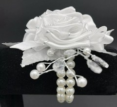Satin Bridal Rose Wrist Corsage Handmade Wrist Corsage Handmade Rose Corsage 5″