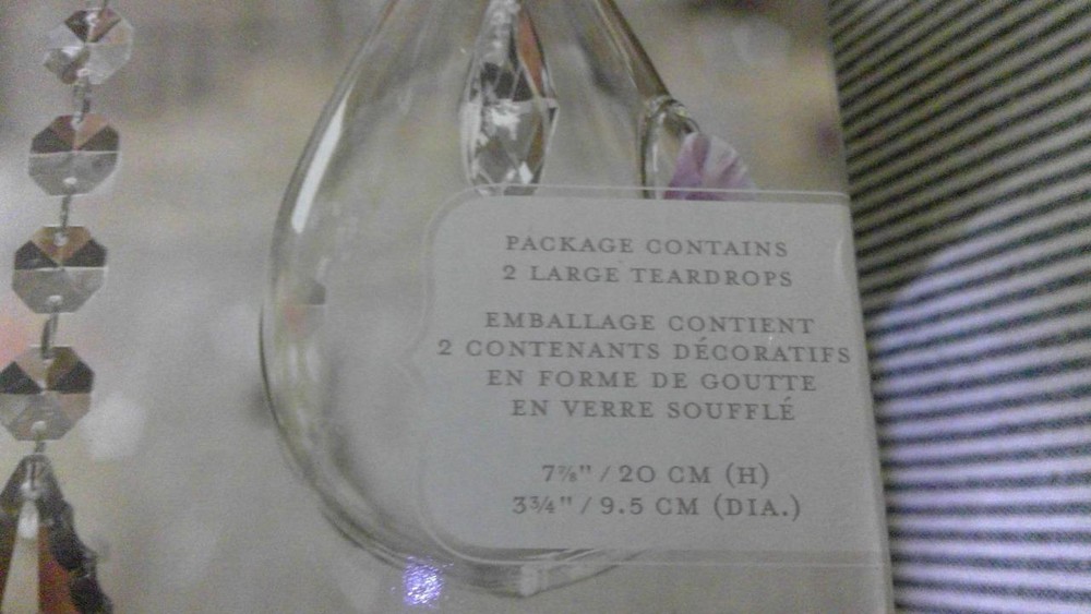 Blown Clear Glass Teardrops Decorative Containers New in Box