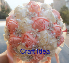 Pack of 30 Satin 4d Rose 1.5″ Craft Wedding Bride-Ivory