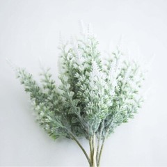 FLOCKED LAVENDER SPRIG 39CM PURPLE & WHITE COLOUR WEDDING EVENT DECOR