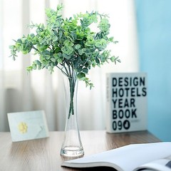 6 Bushes FROSTED GREEN 14″ tall Eucalyptus Artificial Greenery Wedding Bouquets