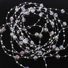 99feet Artificial Pearl Beads Garland for Christmas Tree Plastic Beaded Clear