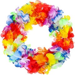 Pack Lei Hawaiian Flowers Garland 20 Feet Each Tropical Multicolor Tropical 4