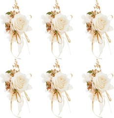 Handcrafted Faux Silk Wrist Corsages – 6 Elegant Accessories for Weddings