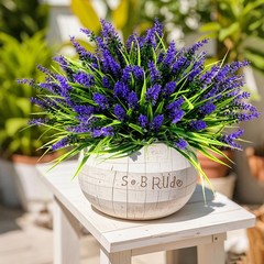 24 Bundles Artificial Lavender Flowers 14 5in UV Resistant Faux Plants Outdoor