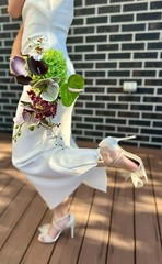 Artificial real touch hydrangea wedding bouquet with orchid, lily, anthurium