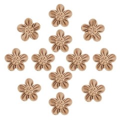 12 Pieces Handmade Burlap Flowers for Wedding tion, Craft Making and Other
