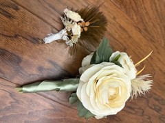 Set of 2—Small Bouquet and Boutonnière—Hamdmade! Fall Colors