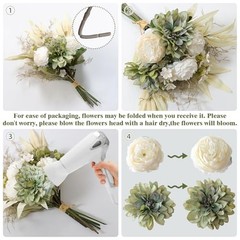 Artificial Flowers Fake Flower Plants Silk Dahlia Flowers Bouquet Dahlia-green