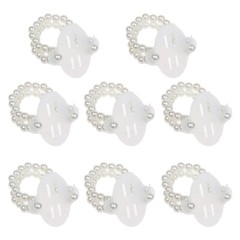 8x Elastic Pearl Wristband Wristlet Corsage DIY Decor Accessory for Beach Party