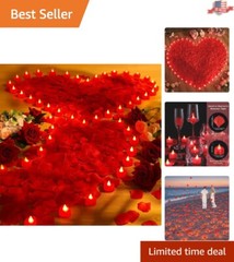 Romantic Artificial Rose Petal – 6000 Pieces – Heart LED Candle – Decorative