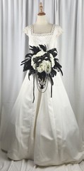 Black Tie Affair Mardi Gras or Goth Faux Silk Bridal Bouquet