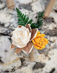 Handmade Wooden Flower Bouquets & Boutonniere