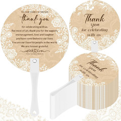 100 Pcs Wedding Hand Fans for Guests Bulk Greenery Wedding Favor Fans with Handl
