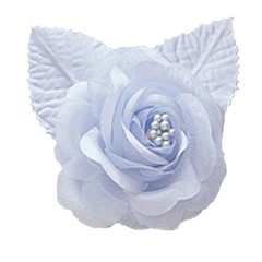 12 silk roses wedding favor flower corsage light blue 2.75″