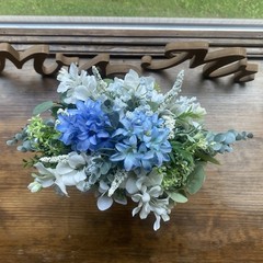 Bridal Wedding Bouquet Budget Handmade Exquisite Faux Floral Blue White Green