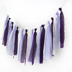 Mybbshower Chiffon Tsaasel Garland for Wedding Tea Party 20 inches, White