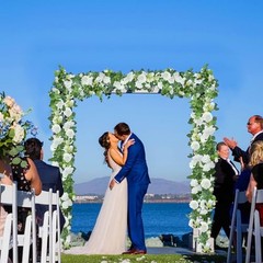 15.5Ft Artificial Rose Vine Fake Flower Garland Floral Garland Faux 2Pcs White