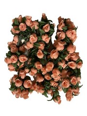 Vintage Poly Silk Rose Buds Flower Wire Stem Bouquet Wedding Crafts Hats Dolls