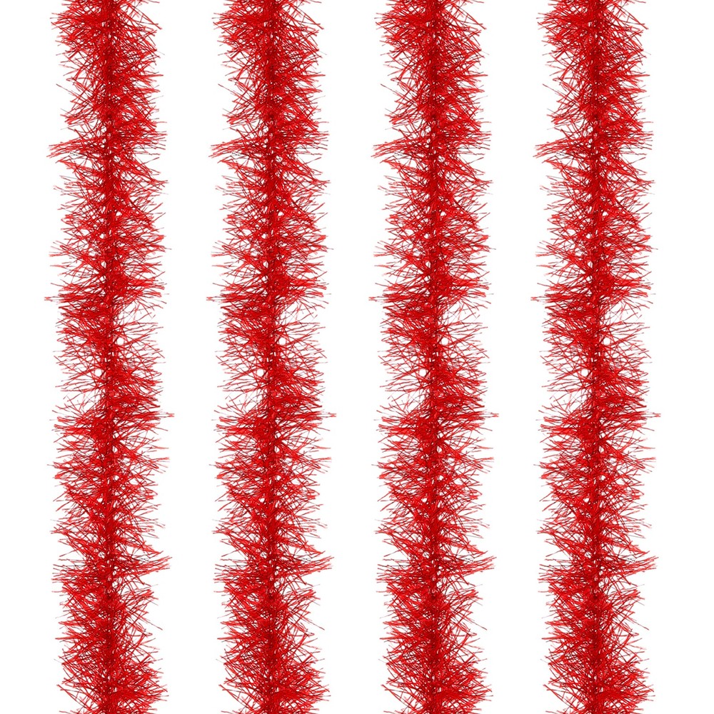 5Ft Feather Boa, 4 Pcs Artificial Fluffy Feather Boas, Red