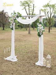 Artificial Wedding Arch Flowers with Chiffon Runner, Pack of 3 | Includes 2 Flow