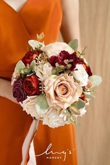 Ling’s Moment Terracotta Bridal Bouquet for Bride, Burnt Orange Wedding Bouqu…