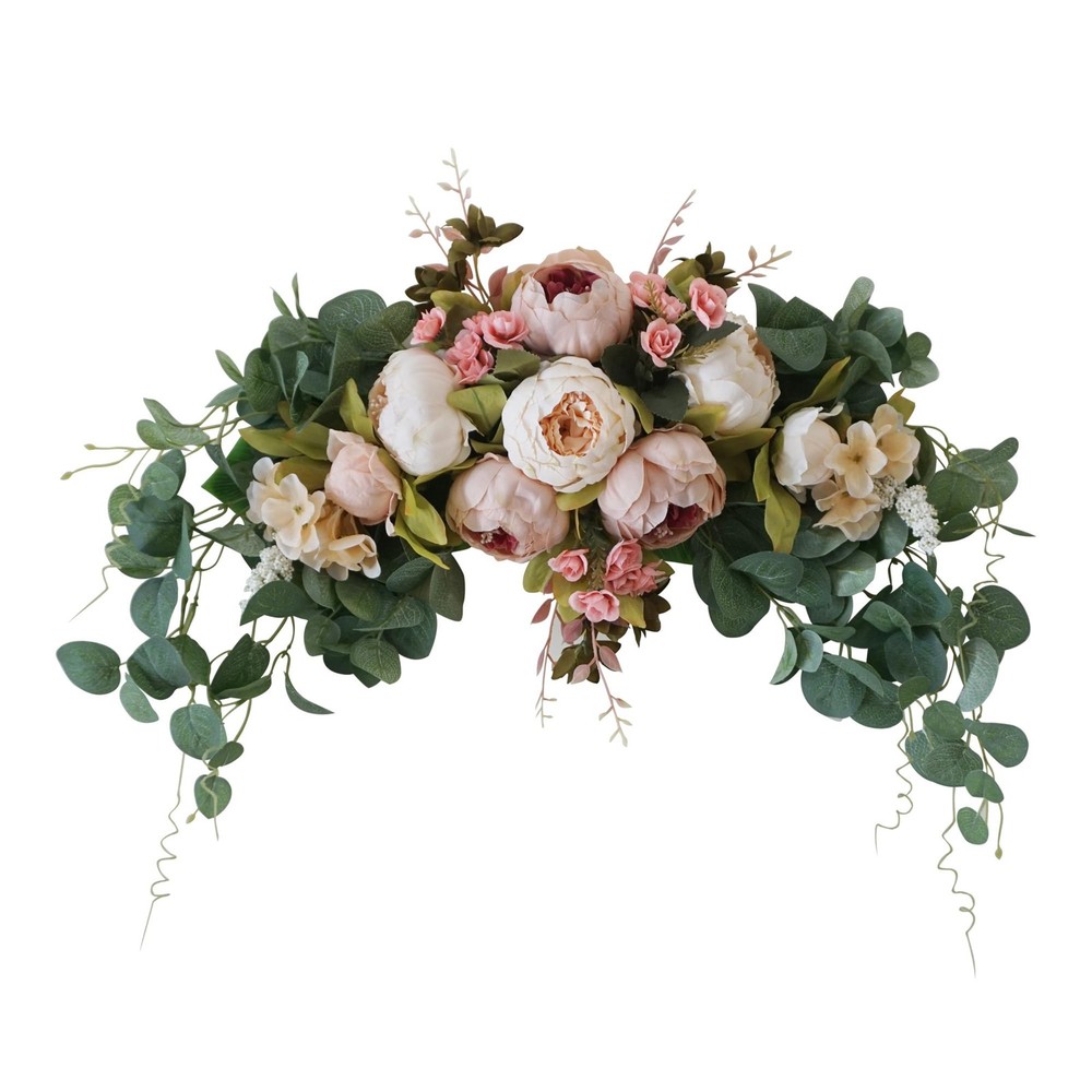 H&S BRIDAL Wedding Arch Flowers, 30 Inch Rustic Artificial Floral Swag for Door