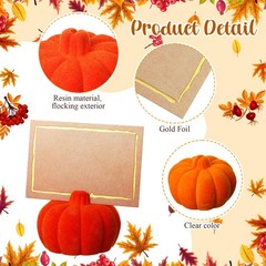 Wonderjune 6 Sets Thanksgiving Artificial Pumpkins Orange, Brown, White