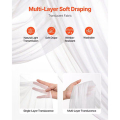Artificial Wedding Arch Flowers Kit (Pack of 3) with 21Ft Draping Fabric, Sunflo