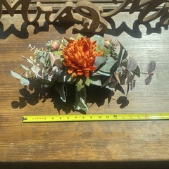 Bridal Wedding Bouquet Hand made Budget Handmade Faux Flowers Orange Red Yellow