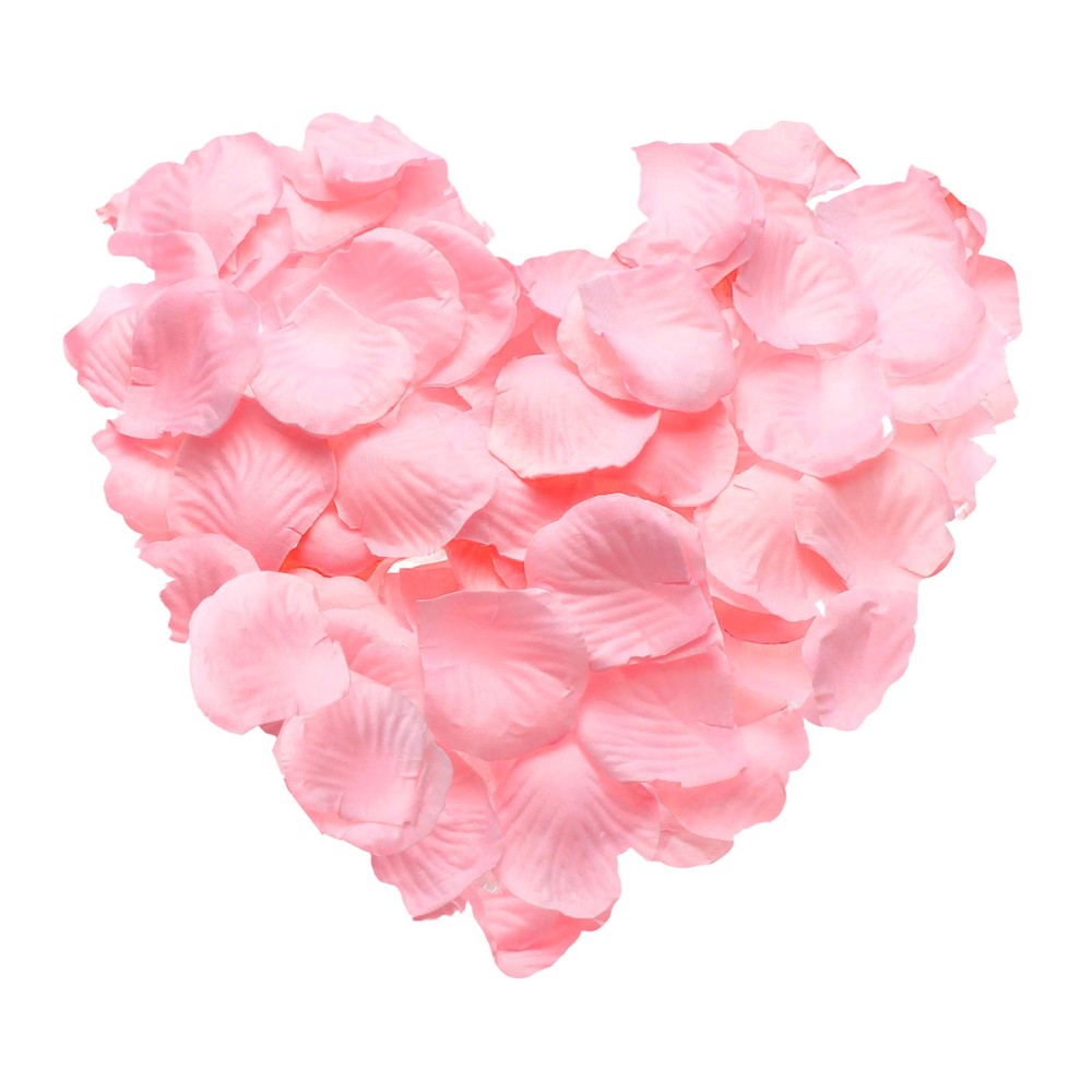 500pcs Artificial Rose Petals Fake Silk Flower Petals for Wedding, Pink