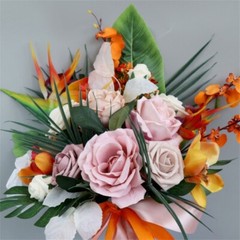 Silk Flower Wedding Bouquet for Outdoor Celebrations Bridal Handheld Bouquet