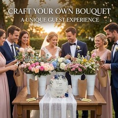 DIY Flower Bloom Bar Kit – All-In-One Bouquet Supplies – Vintage Metal Buckets