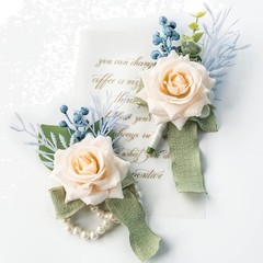 Wrist Corsage Wristlet and Boutonniere Set for Wedding Bridesmaid Mother Gran…