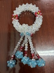 Crystal Blue,White and Red Artificial Flowers Thai Wreath Beauty Home Decor