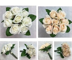 Artificial Silk Flower Eight Rose Wedding Bouquet/Flower Posy
