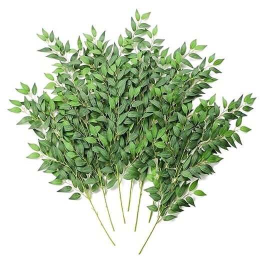 12pcs 28” Artificial Italian Ruscus Greenery Stems, Faux Hanging Greenery