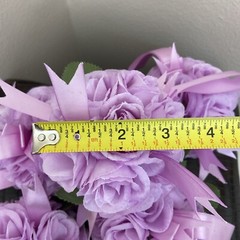Set Of 6 Light Purple Artificial Flower Ball Hanging Decoration