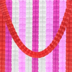 12Pcs 9.8ft Four-Leaf Paper Flower Garland Hanging Streamer Red Theme 4 Color