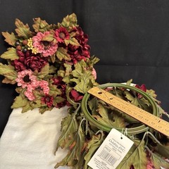 2 Pcs WeddingFloral Rings Wreaths, Maroon And Pink