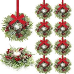 Pcs 9 Inch Artificial Wreaths for Kitchen Cabinet Norfolk Pine 8 Christmas