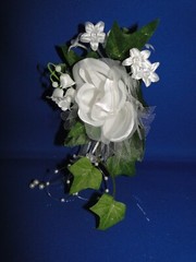 New Pin on White Open Rose Corsage for Wedding, Prom, Mother’s Day