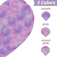 Rose Petals, 1200 Pcs Pink White Purple – Silk Rose Petals for Wedding Party …