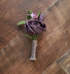 Purple & Plum Sola Wood Wildflower Bridal Bouquet Boutonniere Wedding Flowers