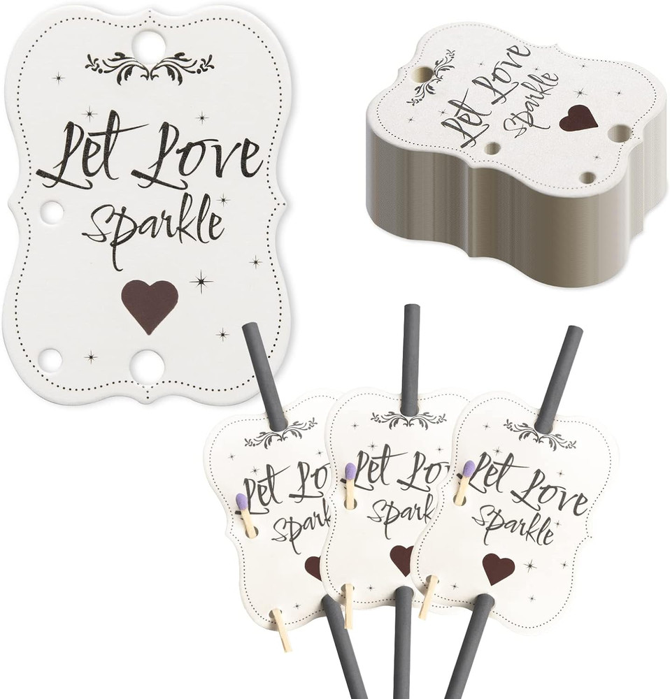 100PCS Rustic Favors Sparkler Tags for Weddings Match Holder & Striker Let Love