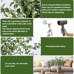 5PCS Artificial Eucalyptus Leaves Stem Plants for Spring Decor, 32.7 Green