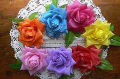 LAVENDER 14cm Across with Leaves & Stem TROPICAL BRIGHT Selection Fabric ROSE HU