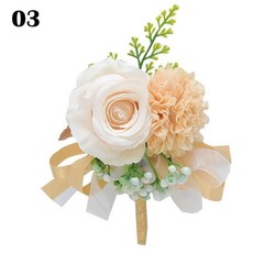 Wrist Flower Wedding Party Bridesmaid Groom Boutonniere Bride Gifts Rose Corsage