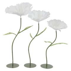 3pcs Artificial Handmade Free Standing Decoration Corn Poppy Flower Round Bases