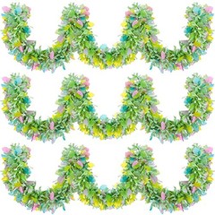 6 Pcs 6.5 ft Easter Metallic Glitter Garlands Easter Mixed Color Chunky
